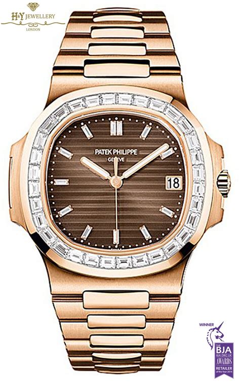 patek philippe nautilus gold leather|Patek Philippe full diamond.